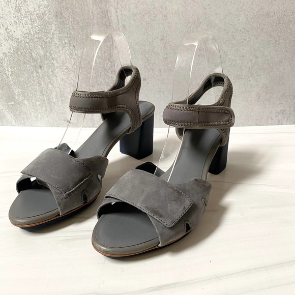 CAMPER Gray Suede Ankle Strap Myriam Sandal Size 10 - Picture 3 of 14